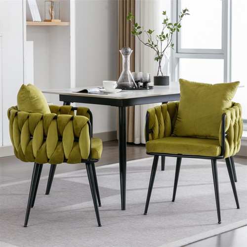 Set of 2 Dining Chair Velvet Upholstered Side Chair Kitchen Dining Room Chair - Picture 16 of 60