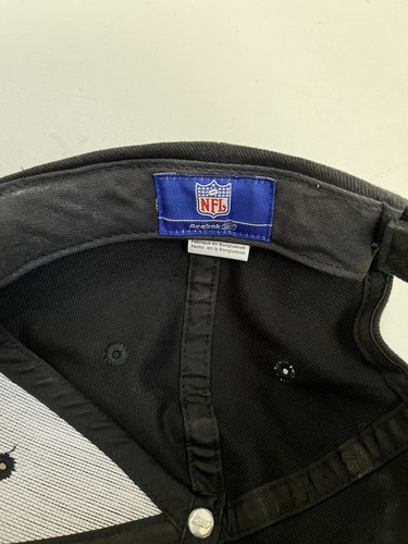 Vintage Oakland Raiders Hat Reebok OSFA Baseball Cap Las Vegas Angeles NFL Black - Picture 11 of 12