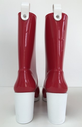 NIB Christian Louboutin Loubirain 70 Waterproof Rain Boots Shoes Red EU 42 New - Picture 8 of 19