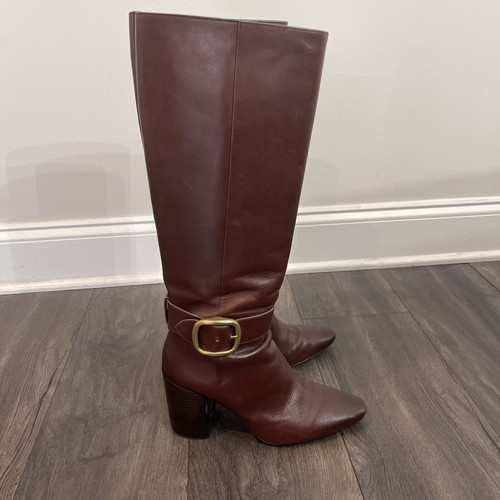 Coach Evelyn Walnut Leather Knee High Boots Size 10B EUR 40.5 - Picture 3 of 17