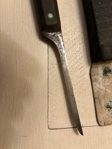 Antiguo cuchillo primitivo y funda 9 pulgadas - Imagen 3 de 4