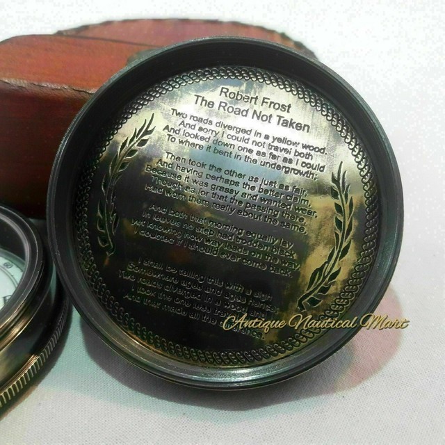 Arbeit STANLEY London Gedicht Messing Kompass Geschenk Vintage Nautik Mit Leder Arbeit STANLEY London Gedicht Messing Kompass Geschenk Vintage Nautik Mit Leder