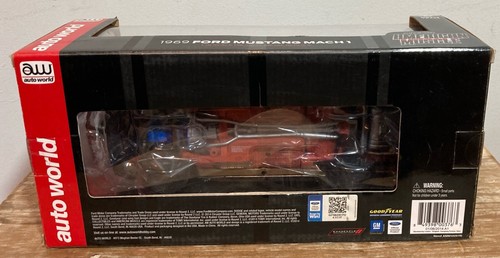 Auto World American Muscle 1969 Ford Mustang Mach 1 dorado/rojo fundido a presión 1:18 - Imagen 6 de 6