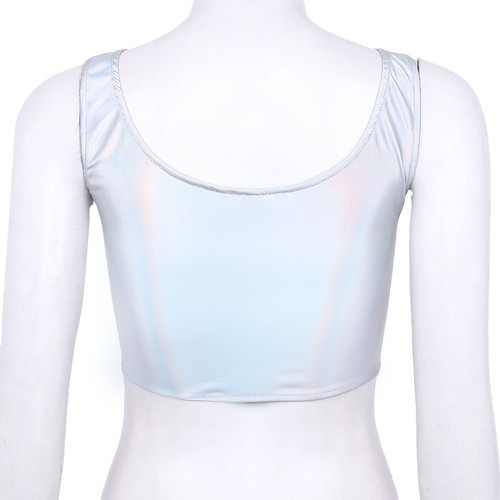 Womens Set Eyelet Lingerie Wet Look Vest Patent Leather Outfits PU Clubwear - Bild 50 von 51