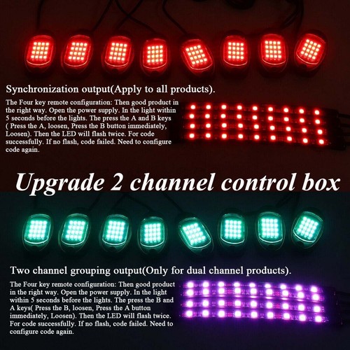 12 RGB LED Rock Lights Pods Kit Offroad Truck Underbody Neon Music Bluetooth APP - Picture 3 of 16