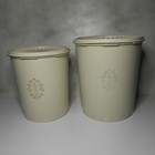 2 Vintage TUPPERWARE Storage Containers - Ivory Colour - Canisters(807-9)(805-9)
