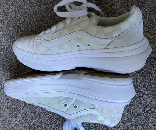 Vans Women's Platform White Check Cream Skateboarding Shoes Size 4.5 UK 500264 - Picture 10 of 24
