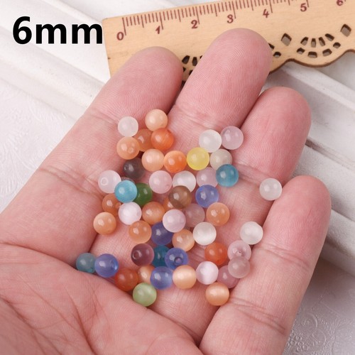 4/6/8/10/12/14/16mm Round Cat's Eye Crystal Glass Loose Crafts Beads lot - Picture 6 of 47