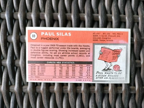 1970-71 Topps Paul Silas #69 VG/EX (Ink Issues) - Photo 2 sur 2