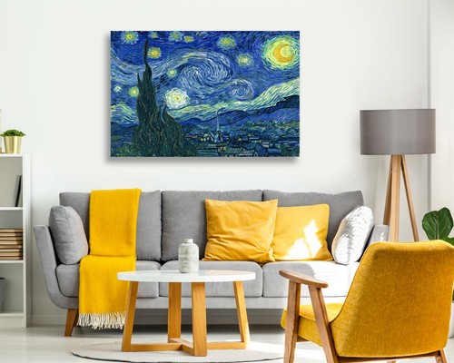 Van gogh Starry Night CANVAS WALL ART ARTWORK 30MM DEEP FRAMED PRINT Bedroom - Picture 7 of 10