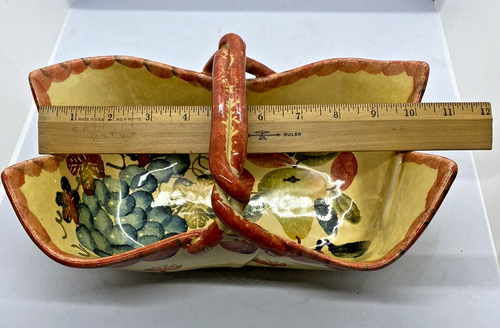 Italica Ars handbemalter Keramikkorb Obstmotiv Made in Italy Wohndeko - Bild 11 von 13