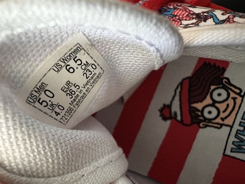 NUEVO Vans Auténtico WHERE'S WALDO Edición Limitada Clásico Hombre 5/Mujer 6.5 - Imagen 8 de 8