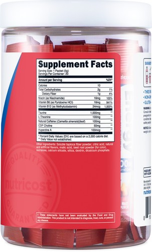 Nutricost Energy Complex Stickpack (20 Portionen) Fruit Punch aromatisiert - Bild 5 von 5