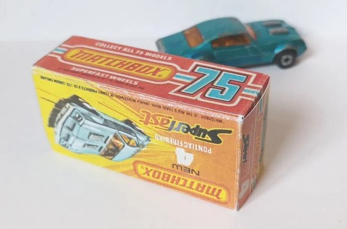 Matchbox Superfast ©1975 #4c 1:67 Pontiac Firebird blau mit Repro Box Typ-K - Bild 9 von 9