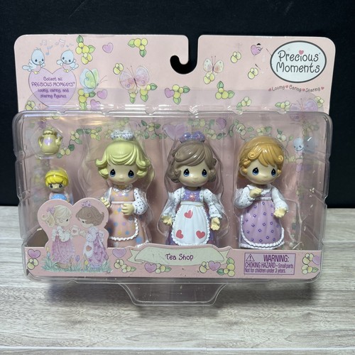 Precious Moments By Play Along Tea Shop Jeanie Sally Stacey RARE Mint Set