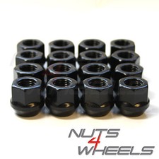 16 x Black Open Wheel Nuts M12x1.5 Fits Honda Civic EG EH EJ Sir 1.4 1.6 VTEC