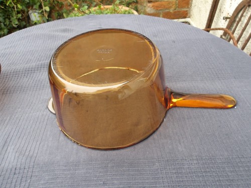 Rare & Unusual Ribbed Glass Corning Vision Amber Glass 2.5 Ltr Capacity Saucepan - Picture 16 of 24