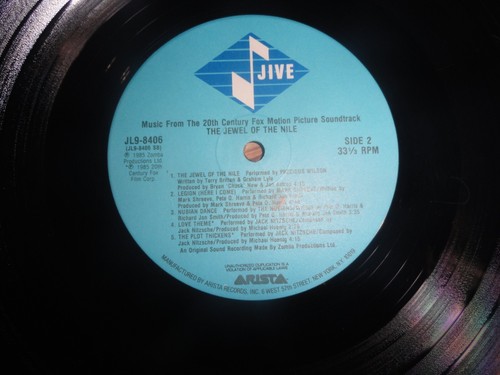 VINYL RECORD LP THE JEWEL OF THE NILE #3 MUSIC FROM THE FILM SOUNDTRACK JL9-8406 - Picture 7 of 7