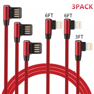 3-Pack-90-Degree-For-iPhone-Cable-Right-Angle-USB-Charger-amp-Data-Cord