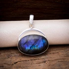 Labradorite Gemstone 925 Sterling Silver Handmade Pendant