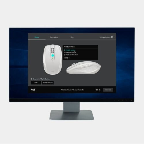 Logitech MX Anywhere 2 Wireless Mouse Use On Any Surface, Hyper-Fast Scrolling, - Picture 9 of 9