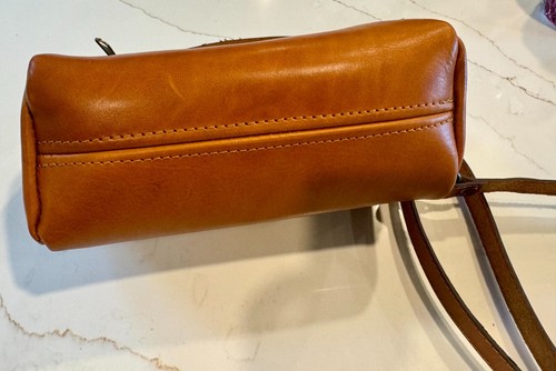 VINTAGE Handmade Leather Saddle Crossbody Handbag bag Cognac Boho Hippie GREECE - Picture 5 of 24