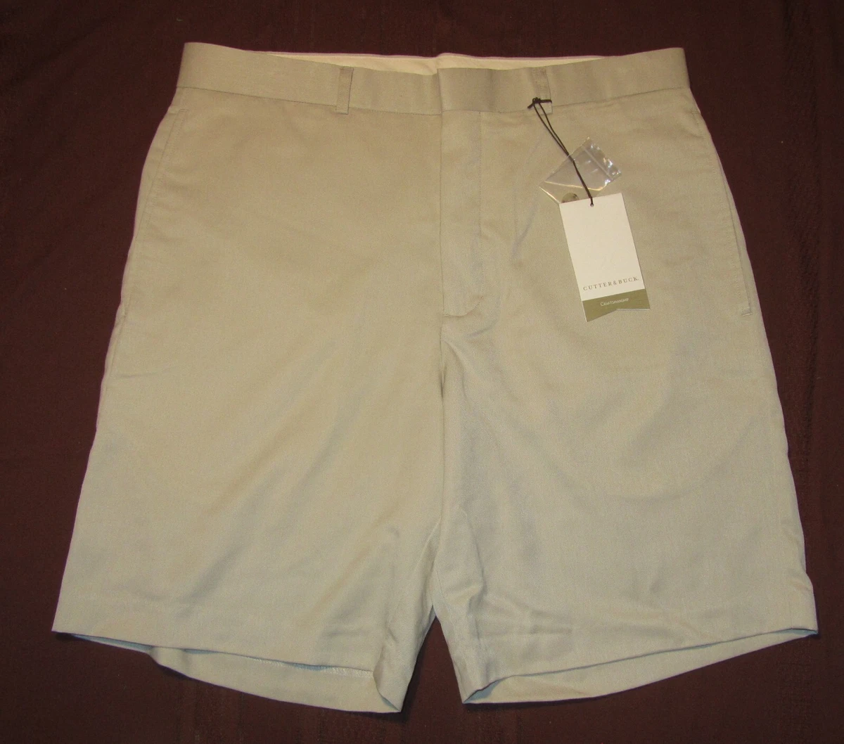 Short Bermuda Cutter & Buck – Homme – Taille 32 – Marron Argenté (Silver Tan) – NEUF