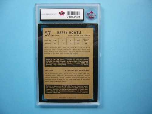 1953/54 PARKHURST NHL HOCKEY CARD #57 HARRY HOWELL ROOKIE KSA 7 NM 53/54 PARKIE - Picture 2 of 2