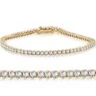 Round-Cut Diamond Tennis Bracelet 7" Women's 4Ct Tw 14k White or Yellow Gold