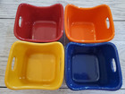 Rachael Ray Stoneware Ramekins 10 Oz Set of 4 Red Yellow Blue & Orange