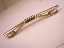 2-1/2" Smooth Face Detailed Edge Gold Tone Vintage Collar Bar L26