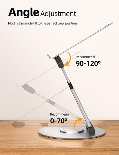 Telescopic 360° Rotating Laptop Stand - Adjustable Height for Ultimate Comfort - Picture 6 of 13