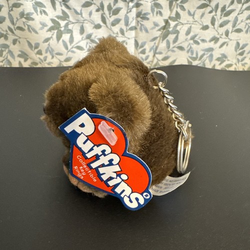 Vintage Swibco Puffkins 6652 GRIZWALD Bear Keychain with Tag Brown Plush Toy - Picture 2 of 10