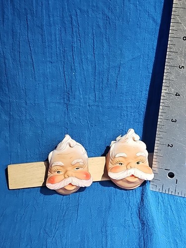 Vintage Weihnachtsmann Puppe Gesicht Paar - Bild 3 von 4