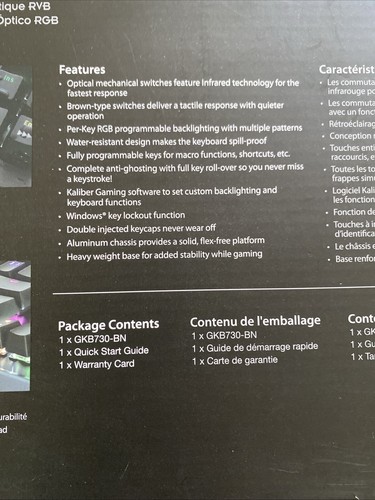 HVER X RGB Optical Mechanical Keyboard GKB730-BN PC Gaming RGB Lighting NEW - Picture 7 of 9