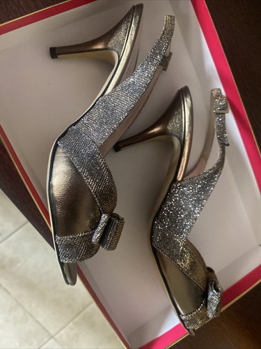 Kate Spade Metallic Bronze Nappa Bow Slingback Pump Size 6 1/2 - Bild 8 von 17