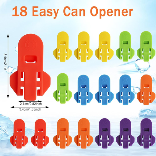 Easy Can Opener, 18 Pieces Color Manual Can Opener, Soda Can Opener, Beer Can Op - Picture 2 of 12