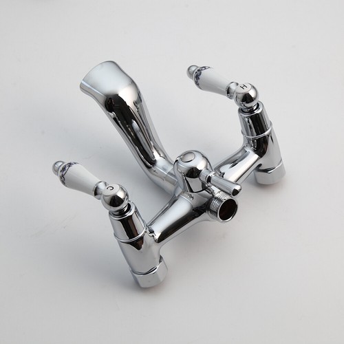 Set Rubinetto Doccia Rotondo 8" Testina Pioggia Ceramica Cromata Portatile Miscelatore Rubinetto - Foto 8 di 17