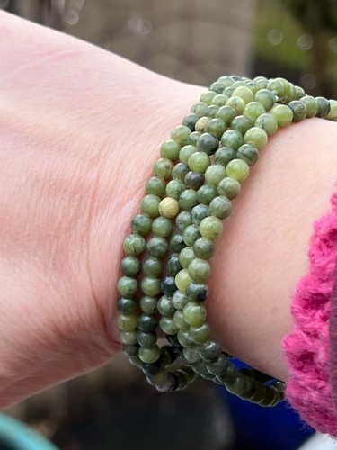Dark Jade Crystal Beaded Bracelet AAA+ 4mm - Picture 8 of 10