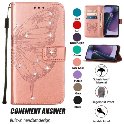 For Motorola Moto ''All''Series Magnetic Leather Flip Stand Card Wallet Case Cover
