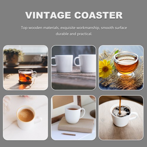 5pcs Coffee Coasters Cork Round Coasters Knitted Table Cover Cork Drink Coasters - 第 3/12 張圖片