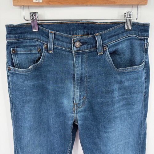 Jeans Levi's 505 uomo W33 L34 regular fit gamba dritta lavaggio scuro pantaloni denim - Foto 7 di 12