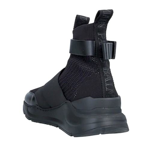 Balmain Hightop leather B-Troop Black sneakers size 42U NEW - Picture 3 of 11