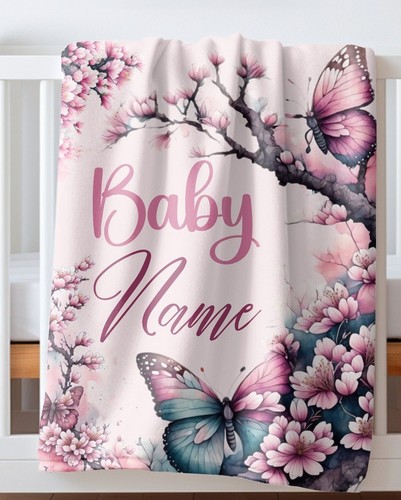 Manta personalizada para recién nacido, manta con nombre de bebé, manta para niña bebé/niño pequeño