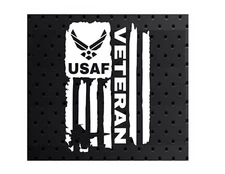 DISTRESSED USAF UNITED STATES AIR FORCE FLAG VETERAN DECAL STICKER 5" x 7.7"