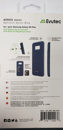 Evutec AERGO Series Ballistic Nylon Blue Case For Samsung Galaxy S8+ Plus - New - Picture 2 of 3