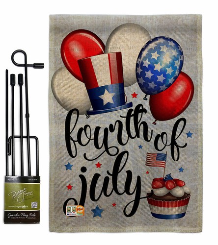 Feiern Sie den vierten Juli Sackleinen Garten Flagge Americana Deko Geschenk Garten Banner - Bild 7 von 19