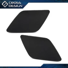 Pair Front Headlight Washer Cover Cap Fits 05-08 Audi A6 4F0955275 4F0955276