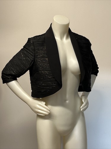 R&M Richard large bolero jacket black gold polyester - Picture 11 of 14