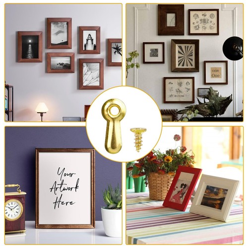 100 Pcs Picture Frame Turn Button Fasteners Set with 100 Pcs Screws for Photos - Picture 3 of 7